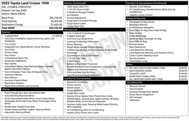 toyota land cruiser 2025 JTEABFAJ7SK025781 image toyota land cruiser 2025 JTEABFAJ7SK025781 image